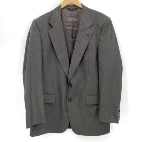 Burberry Mens Brown Vintage Houndstooth Wool Lined Classic 42 Jacket Blazer Coat